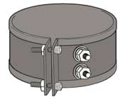 diagram of flange closure option on Thermal Corporation mica band heater