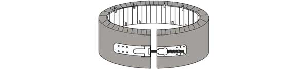 diagram of Thermal Corporation ceramic knuckle band heater configuration 604