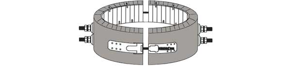 diagram of Thermal Corporation ceramic knuckle band heater configuration 605