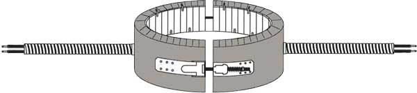 diagram of Thermal Corporation ceramic knuckle band heater configuration 615