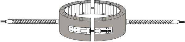 diagram of Thermal Corporation ceramic knuckle band heater configuration 617