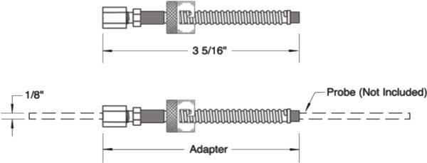 diagram of Thermal Corporation bayonet adapter configuration 250