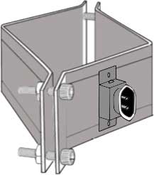 diagram of european connector option on Thermal Corporation rectangular band heater