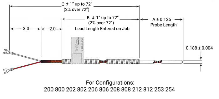 diagram of a Thermal Corporation thermocouple
